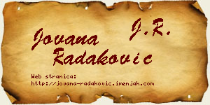 Jovana Radaković vizit kartica